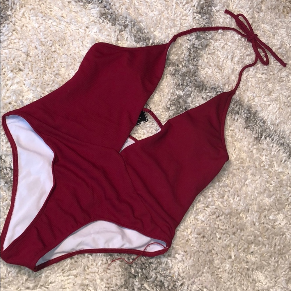 Zaful one piece halter bikini